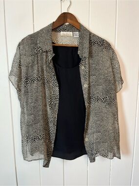 New York City Design Co. Vintage 100% Silk Snake Print Tank and Blouse Combo.